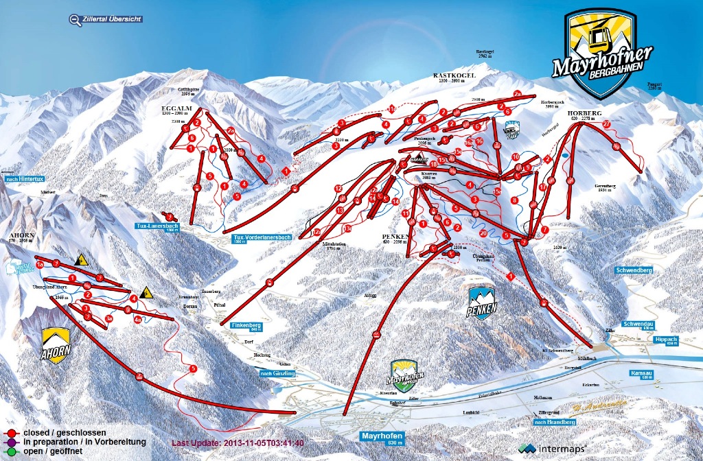 Mayrhofen map